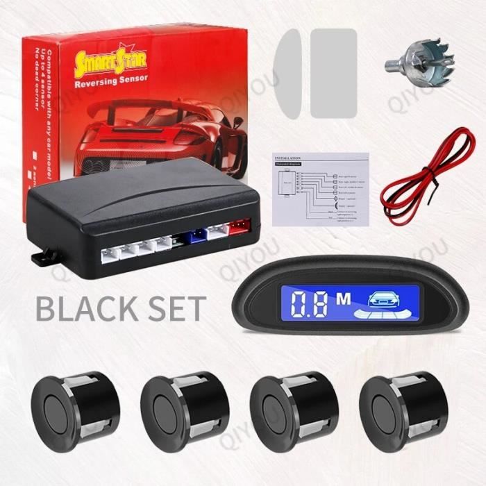 Capteurs De Stationnement 4 Points + Écran LED + Alarme Sonore - Aide Au Recul Voiture, Camion, Van