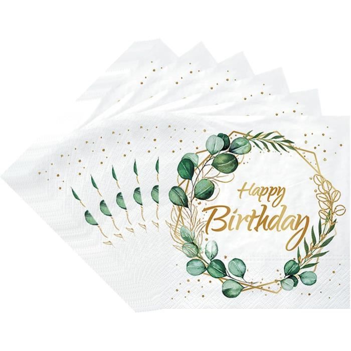 Anniversaire : Serviette papier motif anniversaire 33 cm X 33 cm 3 plis