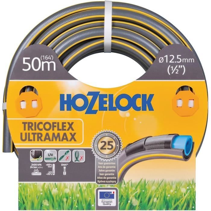 Tuyau D'arrosage Tricoflex 50 M – Diamètre 1,9 Cm (3/4"), Jaune, 5 Couches, Résistant UV - 14