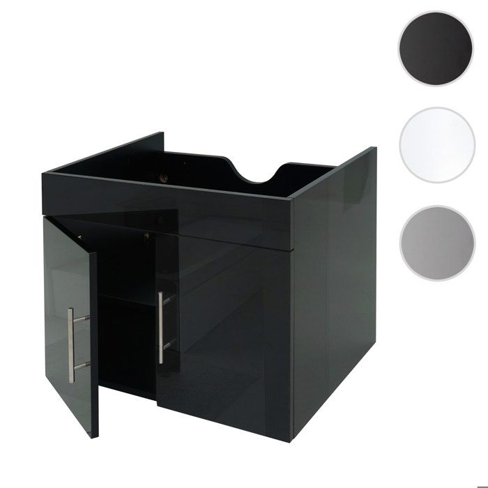 MCW Meuble sous-vasque MCW-D16 brillant 60cm noir