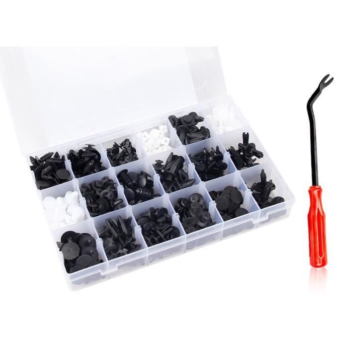 415 Pcs Rivet Clips Plastique, Rivet Plastique Fixation de Protection,  Clips Voiture Noir Blanche et Outil Installation pour Auto V - Cdiscount  Bricolage