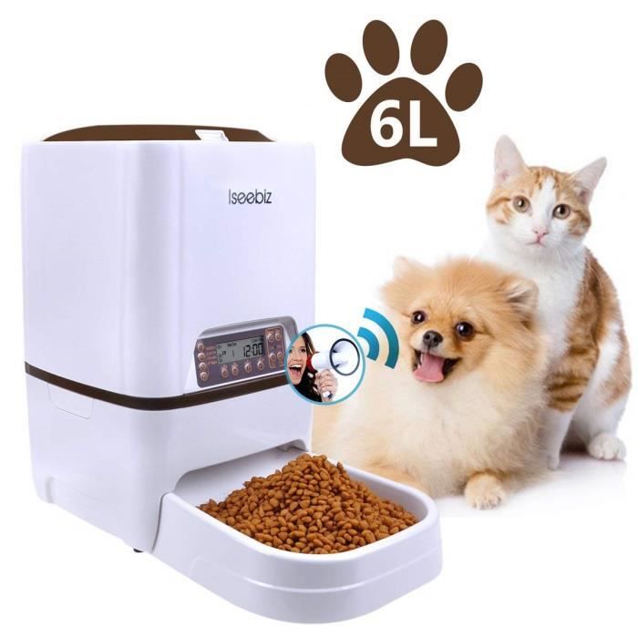 6l Distributeur Croquette Automatique De Nourriture Avec Rappel Vocal Programmateur 4 Repas Par Jour Pour Chien Chat Cdiscount
