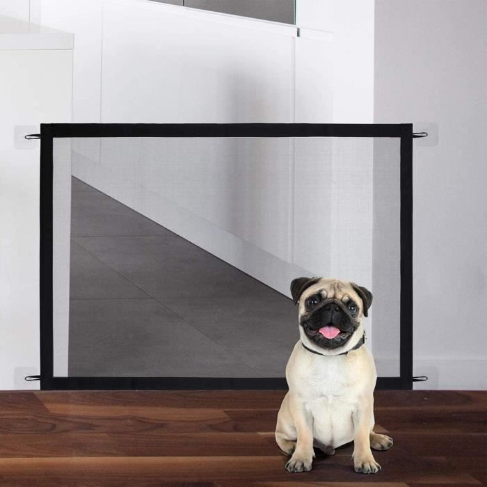 COMOMY Extensions De Barrière De Sécurité Chien Et Chat - 24 Cm Et 12 Cm Noires Ajustables