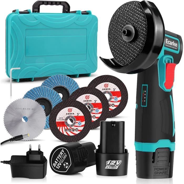Mini Meuleuse D’Angle Sans Fil 16,8V Aytop - Outil Portable Avec 2 Batteries Et 4 Disques