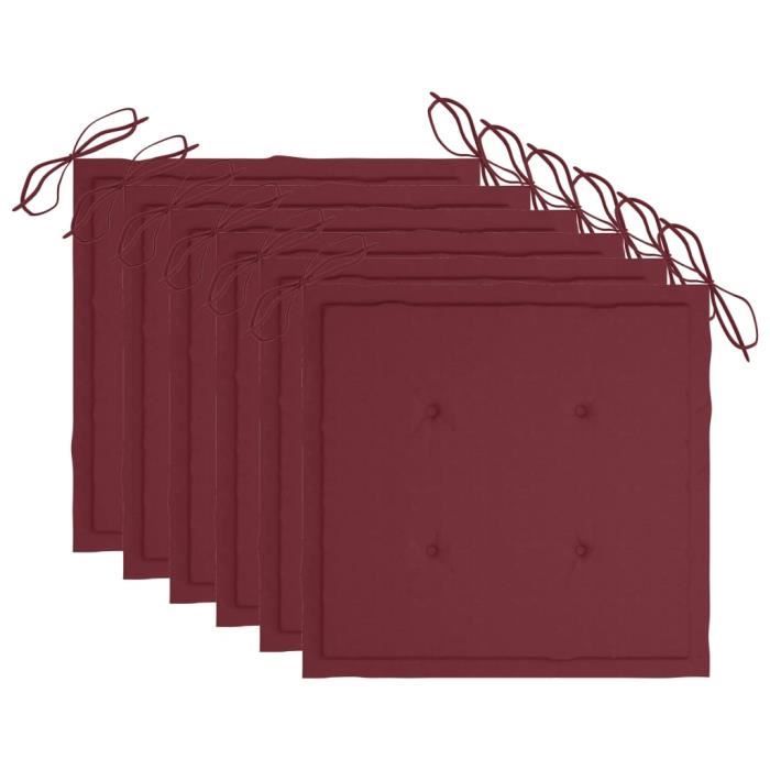 Lot De 6 Coussins De Chaise Avec Rubans - 40x40cm - Violet Clair - Intérieur/Extérieur