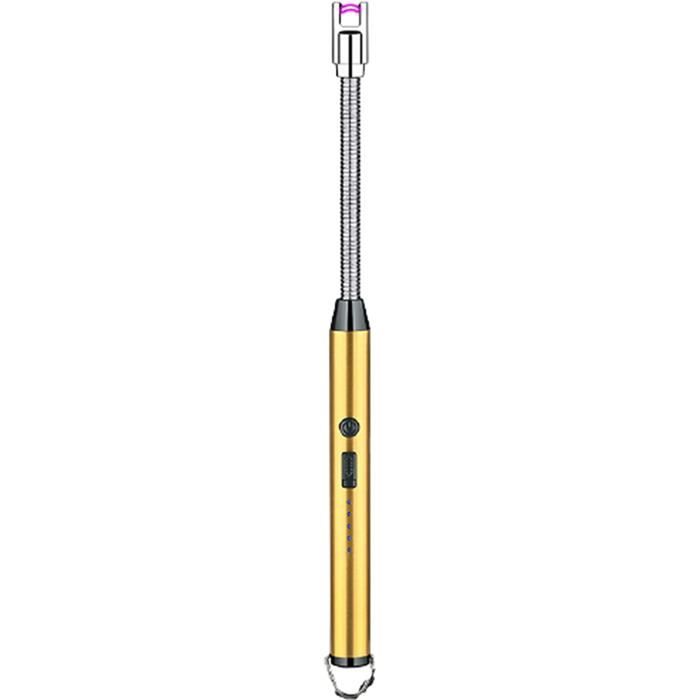 Briquet Coupe-Vent Long SilverChry Jetflame Rechargeable - Allume Feu Cheminée, Cuisine, Chalumeau Sans Butane Inclus