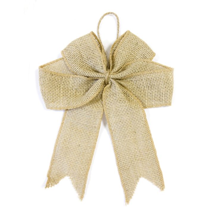 Nœud en toile de jute 20cm - Beige