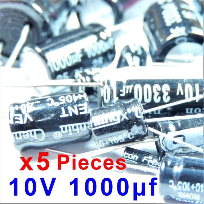 Aluminium Radial Condensateur électrolytique 10uF-1000uF 10V-35V Life 2000 h noir