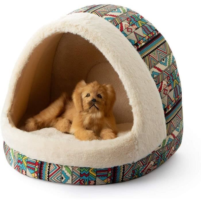 Tofern Lit Igloo Chats Chiots Doux Hygienique Coton 7d Pp Lavable Litiere Panier Peluche Chaud Maisons Domes Confortable Cdiscount