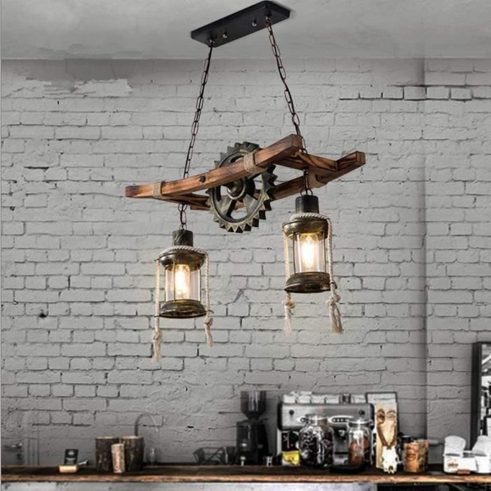 Retro LOFT FER plafonnier vintage industriel métal noir Mur Lampe Pendentif