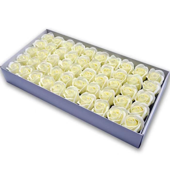 Coffret 50 Savons En Forme De Rose – Parfumés Huiles Essentielles, Végétaux, Idéal Cadeau Mariage, Anniversaire, Saint-Valentin, Fête Des Mères