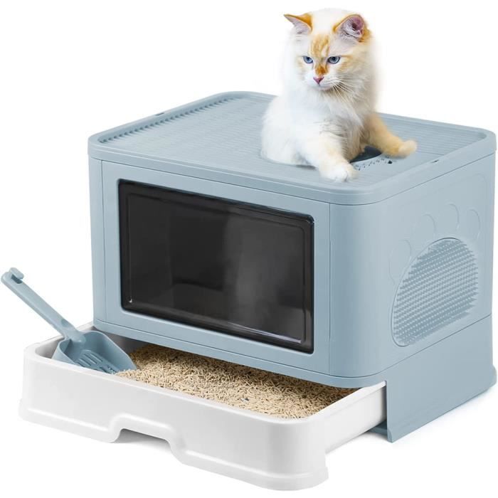 Bac à litière avec un sentiment de liberté d'espace, les chats jusqu'à 7 kg peuvent se tourner librement. RAMASSE CROTTE