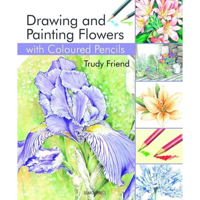 Dessin Peinture Fleurs Avec Crayons De Couleu Achat