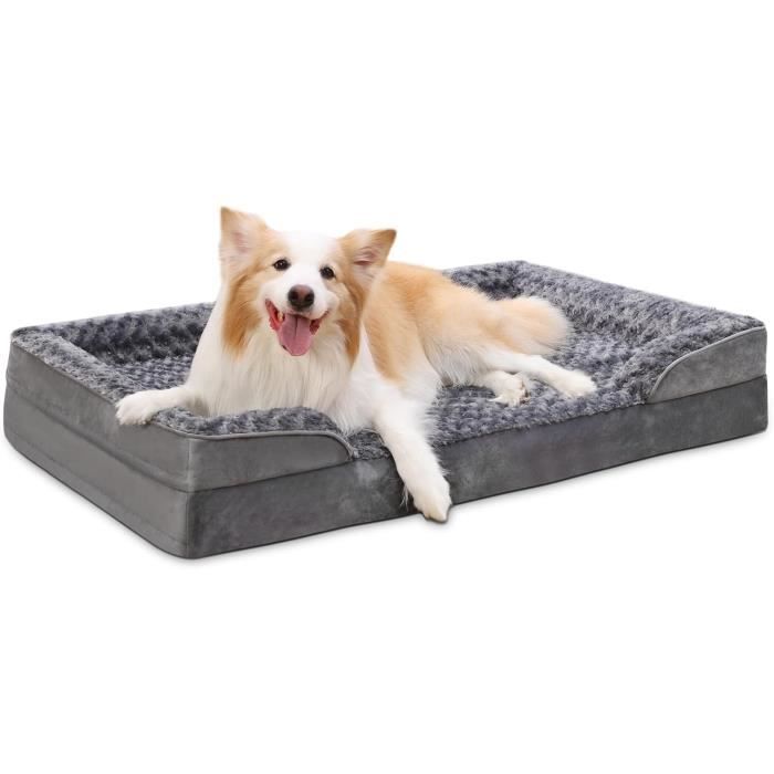 Meilleurs prix pour Panier Moyen Chien Orthopédique, Mémoire de Forme Coussin Chien Dehoussable, Canapé pour Chien Lavable, Lit pour Chien avec Base
