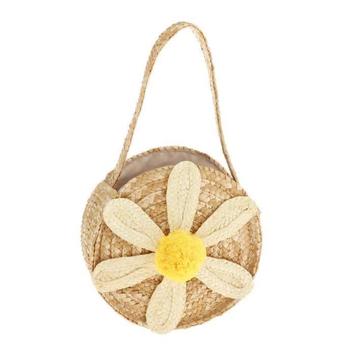 Rétro Sac À Main Paille Femmes Bandoulière été Grande Casual Cabas