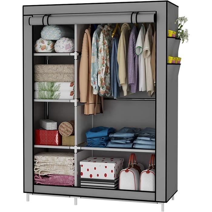 Armoire de Rangement Amovible Penderie dressing vêtement en tissu