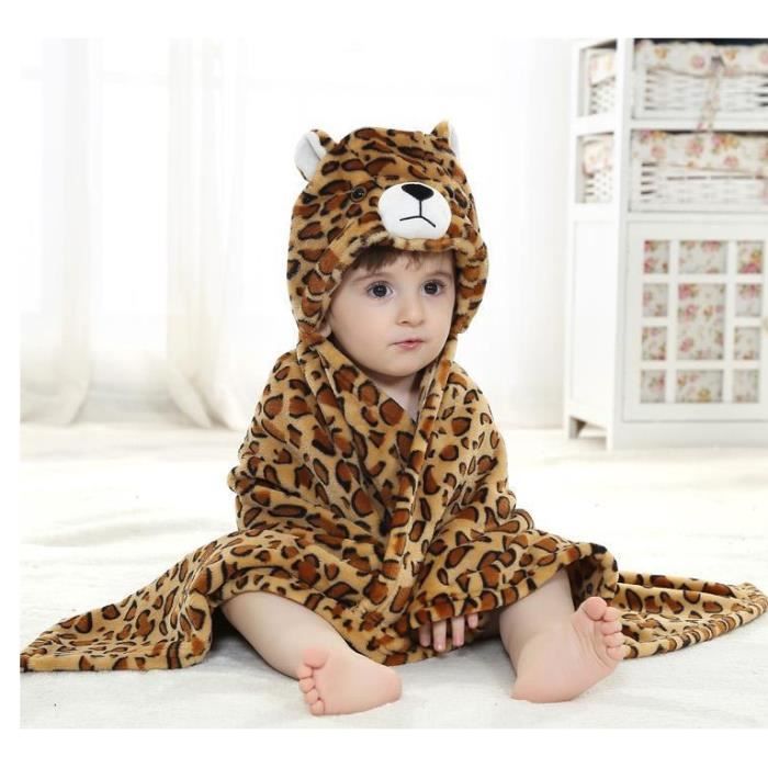 Serviette De Bain Enfant Bebe Capuche Mignon Animal Tendre Pur Brun Cdiscount Maison