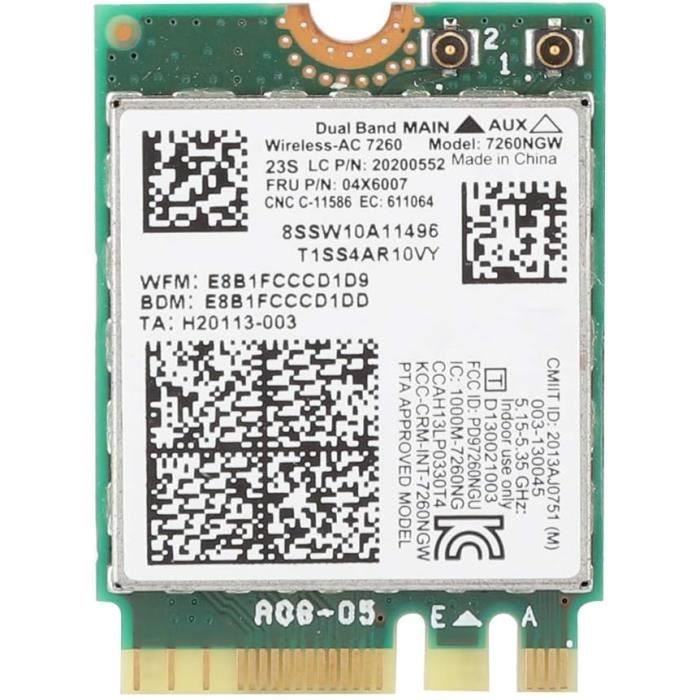 Cartes Réseau,Carte Réseau Sans Fil Pour Intel 3168AC 3168NGW NGFF M.2 802.11ac, Adaptateur Wi