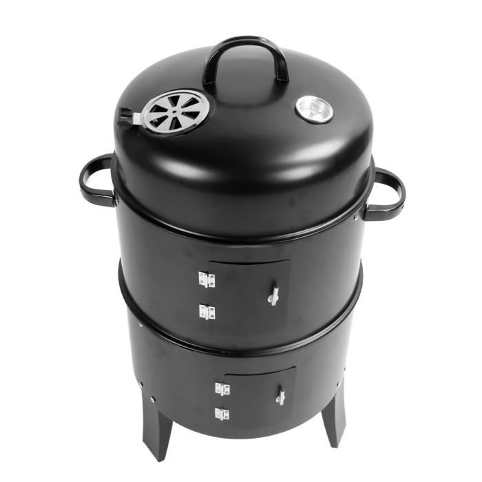 Fumoir 3 En 1 Relaxdays - Charbon, Thermomètre, 3 Grilles - Fumage, Grillade, Fermentation