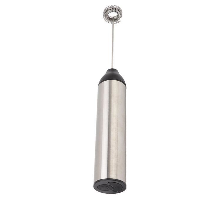 Mousseur à Lait Électrique Portable - Acier Inoxydable, Alimenté Par 2 Piles - Pour Cappuccino, Latte, Matcha - Silencieux (<65 DB)