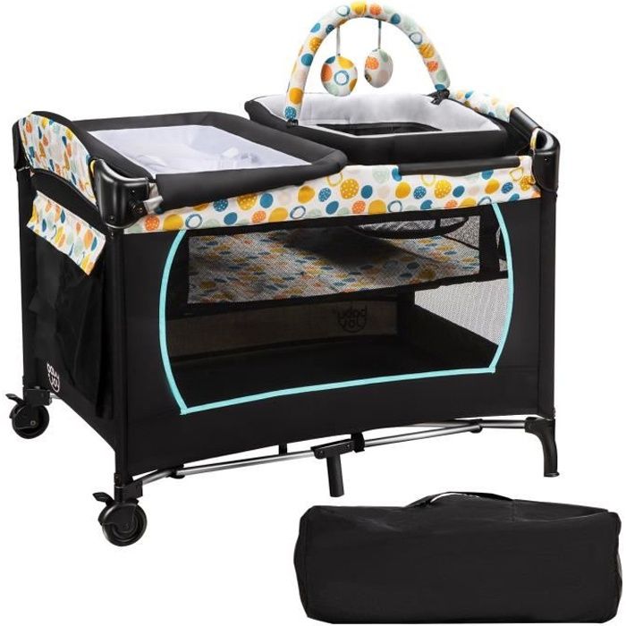 GOPLUS Lit Parapluie Bébé 0 à 36 Mois-Lit Pliant Hauteur Réglable Parc