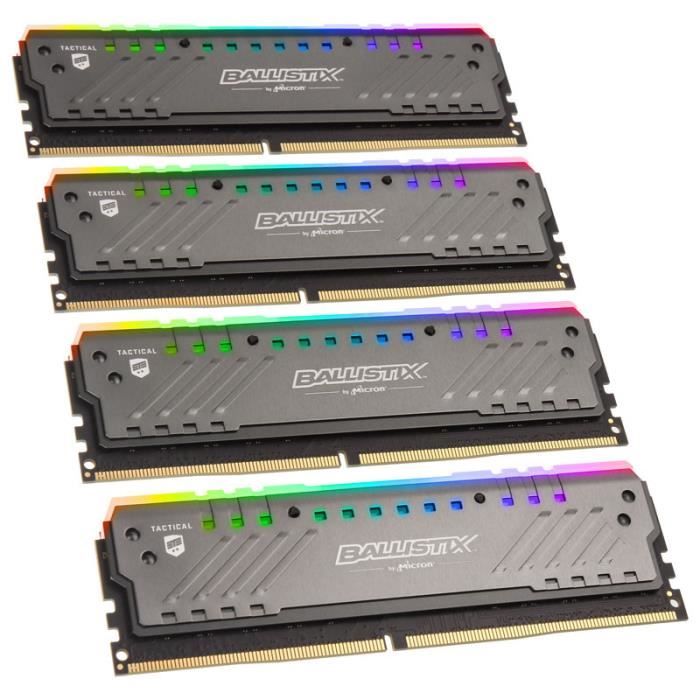 Vente Memoire PC Mémoire CRUCIAL 64GB Kit (16GBx4) RGB DDR4 3000 MT/s (PC4-24000) CL16 DR x8 Unbuffered DIMM 288pin pas cher Vente Memoire PC Mémoire CRUCIAL 64GB Kit (16GBx4) RGB DDR4 3000 MT/s (PC4-24000) CL16 DR x8 Unbuffered DIMM 288pin pas cher