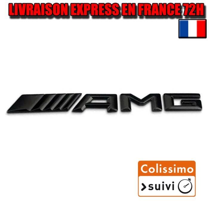 Sticker Bagde Mercedes AMG Noir 3D Emblème Logo Coffre ABS Neuf