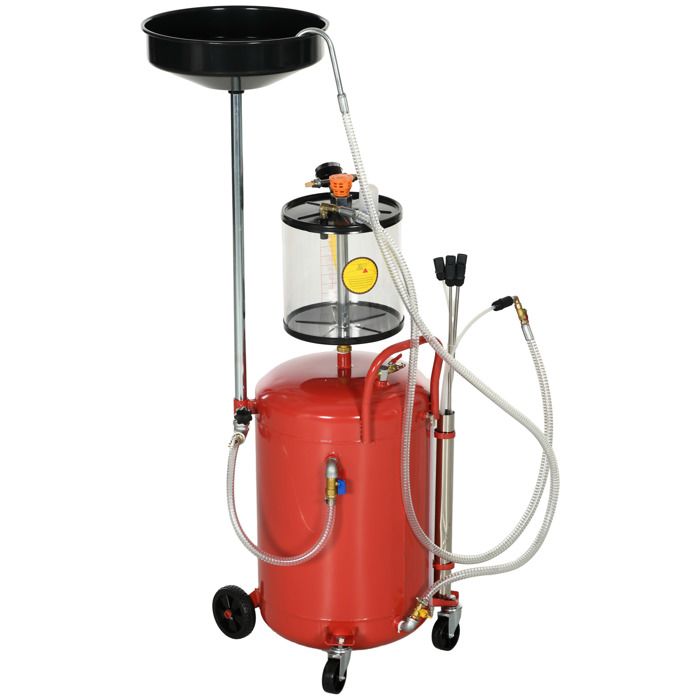DURHAND - Récupérateur dhuile de vidange - Acier - 48x42x140cm - Rouge