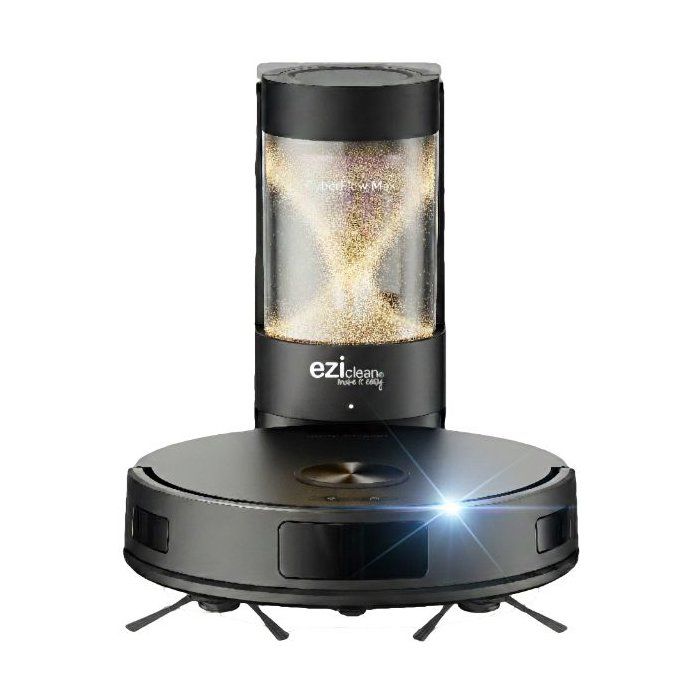 Robot aspirateur laveur - EZICLEAN CyberFlow MAX - GYROSMART connecté avec base de vidage - 10 000 Pa - 2 L - 80 min - Noir - Eziclean