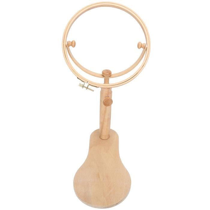 Flyingu Support Broderie Bois Réglable Rotatif - Tambour à Broder Avec Cerceaux 15cm Et 20cm