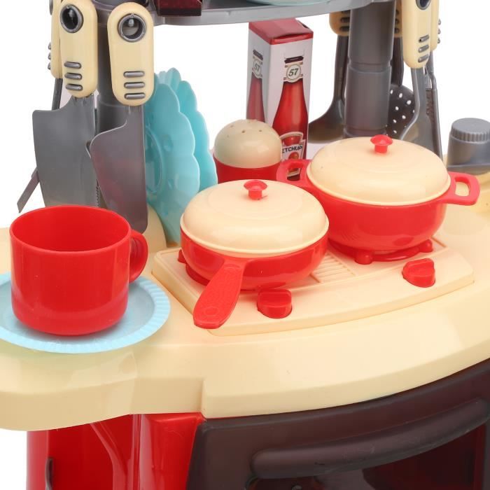 Cuisine D'Angle En Bois Pour Enfants 3+ Ans - Avec Hotte Éclairée, Poêles Sonores, Circulation D'Eau, Machine à Glaçons