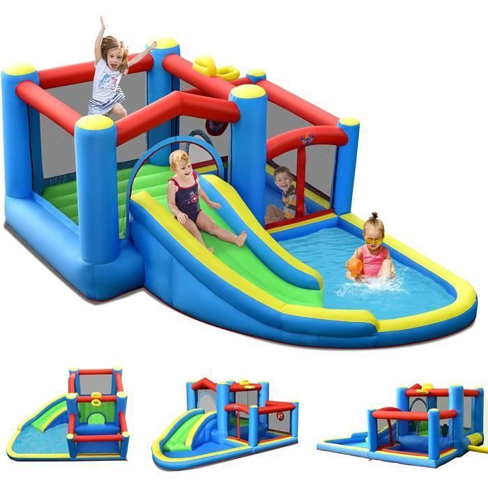LIFEZEAL – Château Gonflable 4 En 1 – Toboggan, Zone De Saut, Piscine, 30 Balles – 365x200x190 Cm – Tissu Oxford/PVC – Enfants 3-5 Ans – Charge 68 Kg – Intérieur/extérieur