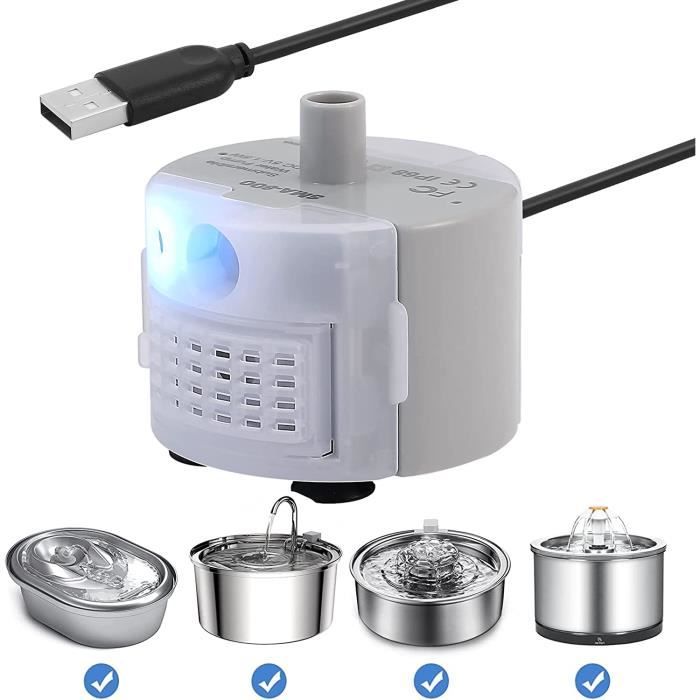 Meilleurs prix pour Pompe LED Fontaine a Eau Chat, USB Pompe pour Fontaine a Chat, Silencieuse Pompe de Rechange pour Fontaine à Chat