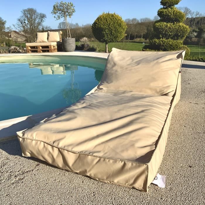 Housse de matelas bain de soleil Beige 160 x 65 cm