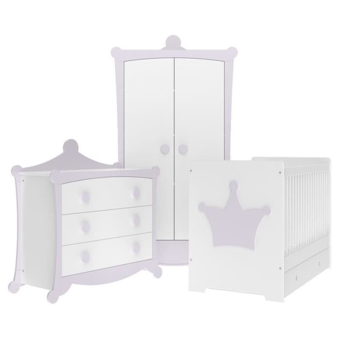 Chambre Bebe Couronne Parme Et Blanche Direct Usine Cdiscount Puericulture Eveil Bebe