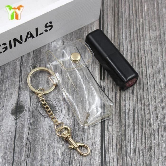 Chapstick-Halter Mit Reißverschluss – Tragbare Tasche Für Lippenpflege, Mit Metallhaken, Grau/rosa/lila