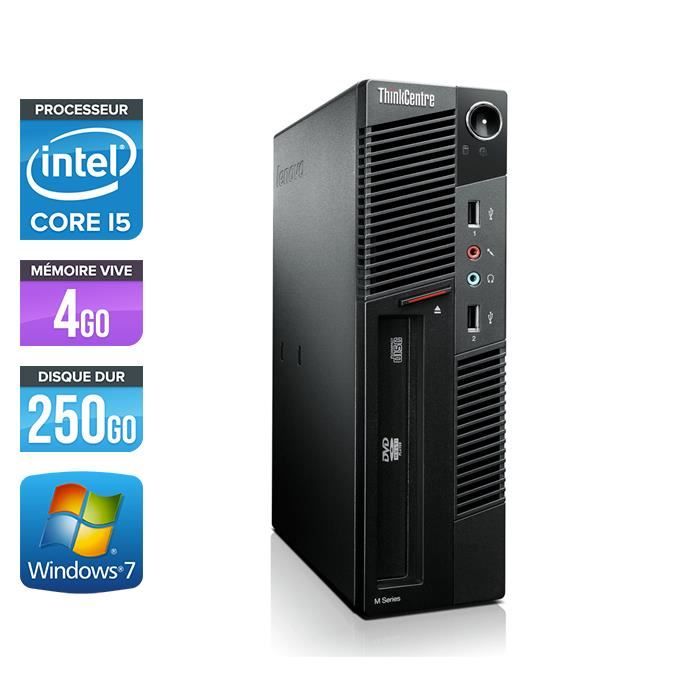 Pc de bureau Lenovo M91 USFF - Core i5-2400S - 4 Go - Windows 7 - Lenovo