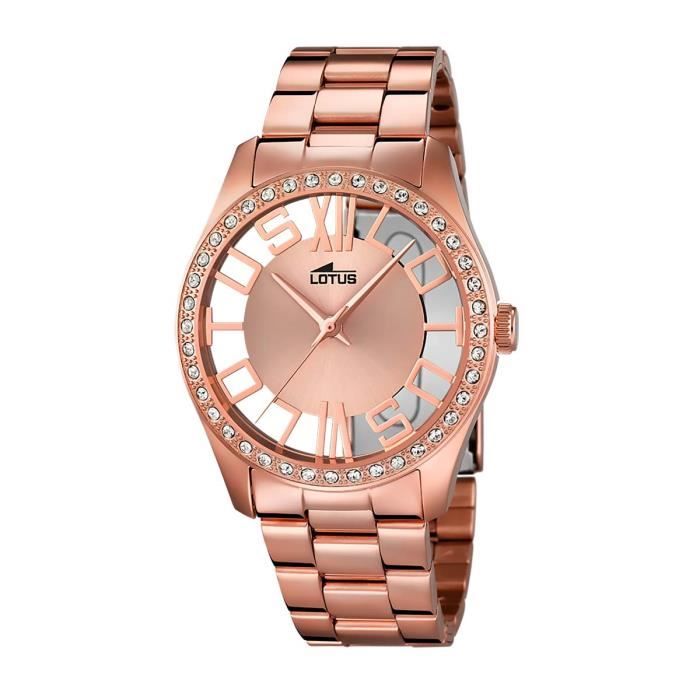 Montre lotus femme rose clearance