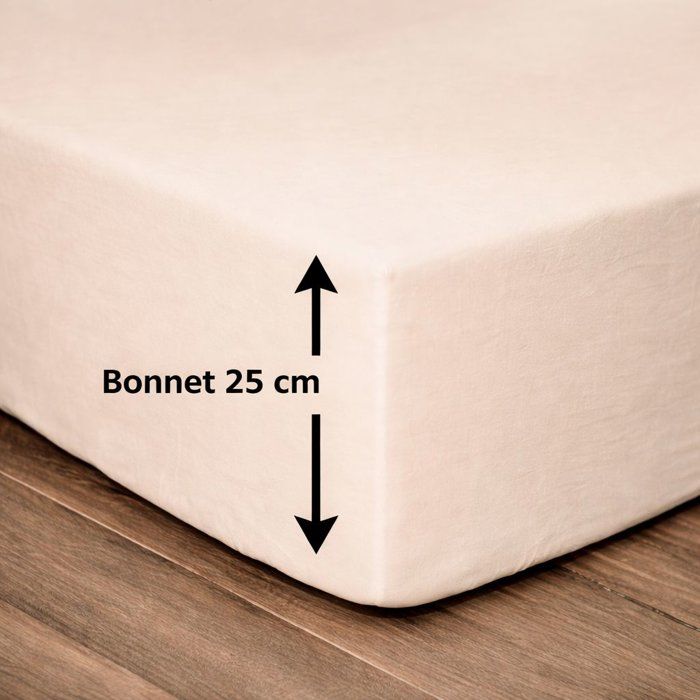 Drap housse - 100% coton - 160 x 200 + Bonnet 25 cm - LOVELY HOME Drap housse - 100% coton - 160 x 200 + Bonnet 25 cm - LOVELY HOME