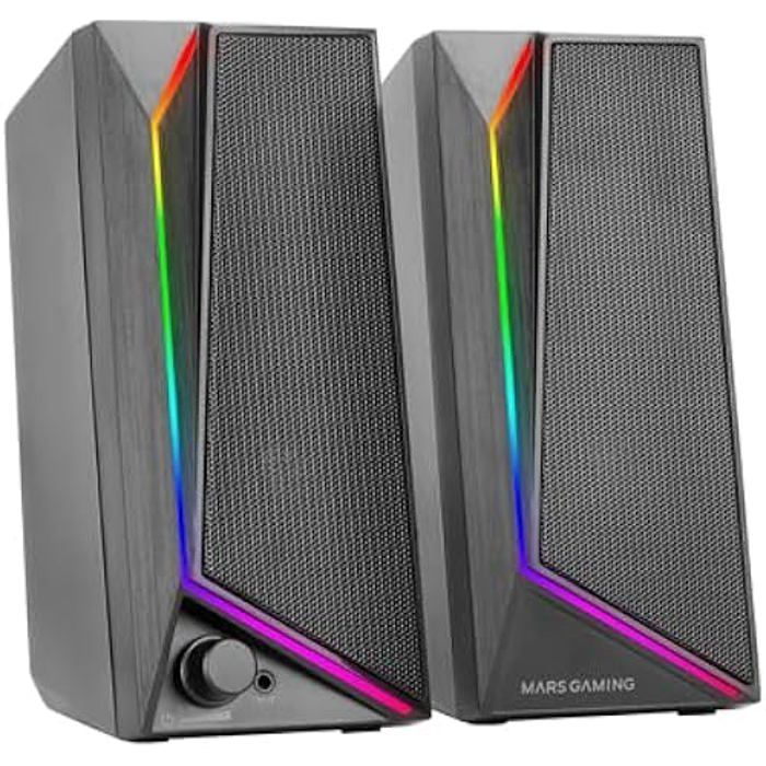 Haut-Parleurs Gaming - MARS GAMING - MS72 - 15W - Éclairage RGB Flow - USB et Jack