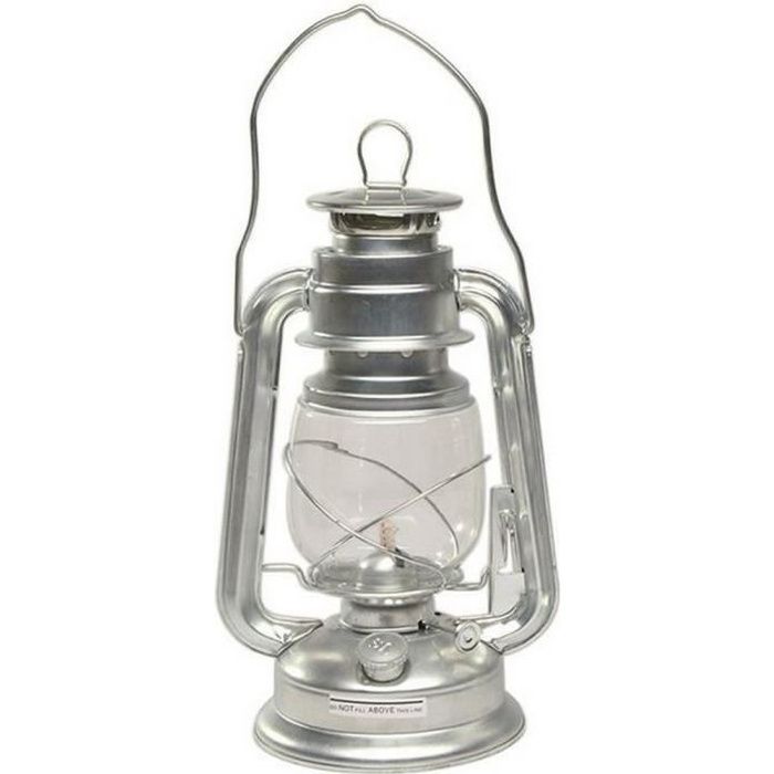 véritable lampe à pétrole militaire en zinc 28 cm