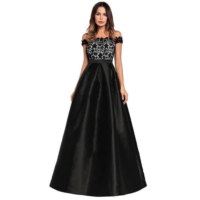 Robe Soiree Femme Longue Elegant Lace Robe Femme De Soiree Noir Cdiscount Pret A Porter