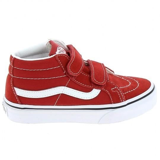 Sneakers Garçons VANS Sk8 Mid V C Rouge Chaussures Cadet Rouge
