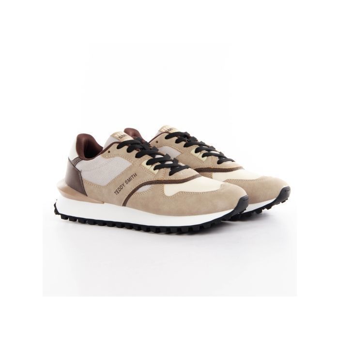 Teddy smith Baskets - TEDDY SMITH - talon compensé bas - textile - lacets - beige