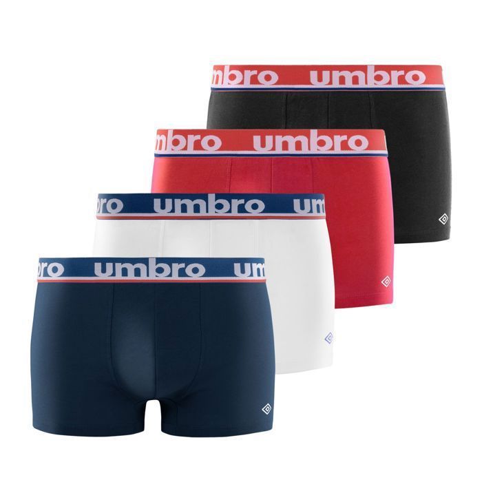 Caleçon Homme Lot de 4 Umbro Rouge & Noir