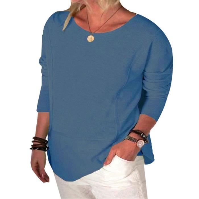 Blouse Femme MISSMAO Bleu foncé Manches longues Grande