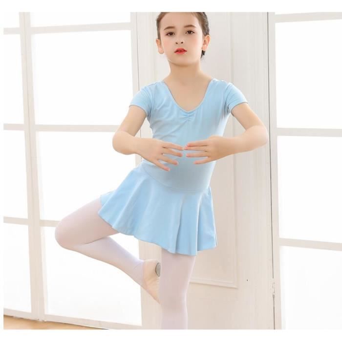 untlet Robe de Ballet Justaucorps Coton Danse Gymnastique Costume Danse Tutu Robe col en V Mignon pour Filles Enfants Enfant