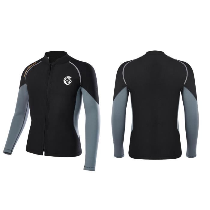 Hommes à manches longues combinaisons veste 2mm néoprène avant fermeture éclair natation combinaisons de plongée combinaison humide