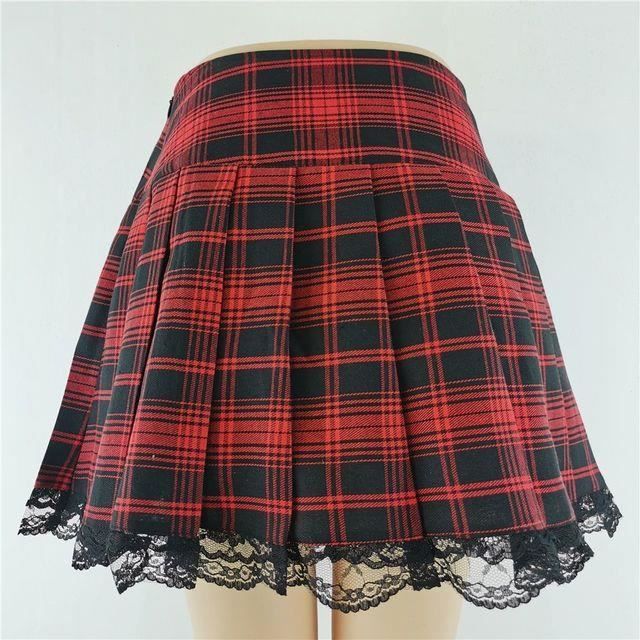 Jupe écossaise Plissée Pour Femme - Taille élastique, Longueur Genou | Style Vintage, Pour Automne/hiver
