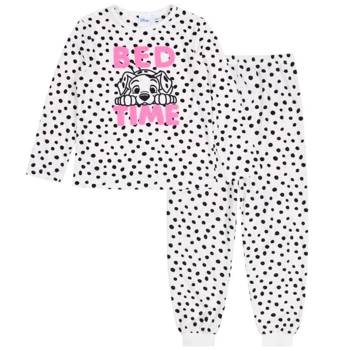 Pyjama Fille Disney 101 Dalmatiens - Ensemble 2 Pièces Coton, Tailles 4-10 Ans